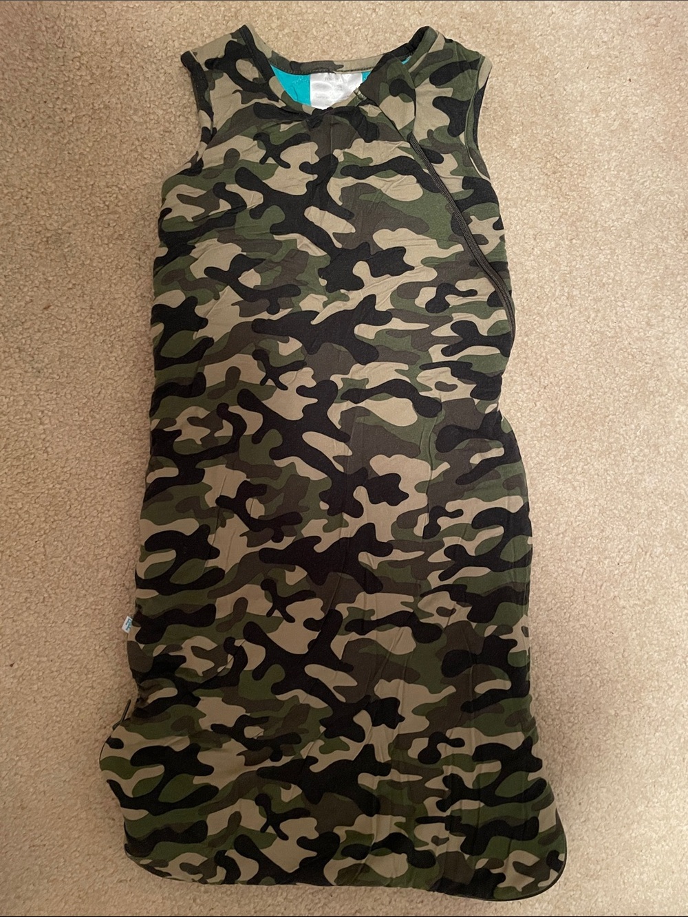 Posh Peanut Camo Sleeveless Baby Sleep Sack - Olive Green & Black